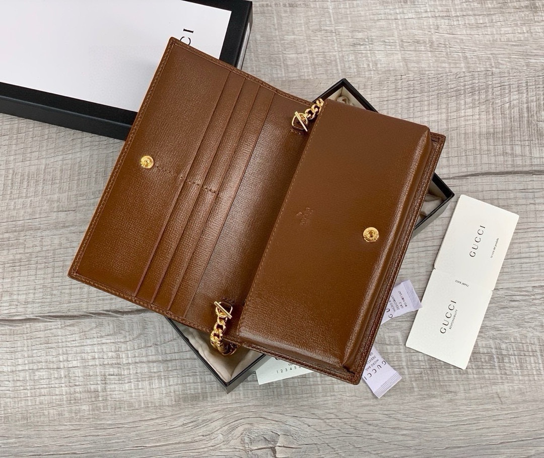 Gucci Horsebit 1955 Series Chain Wallet Brown